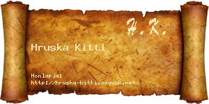 Hruska Kitti névjegykártya